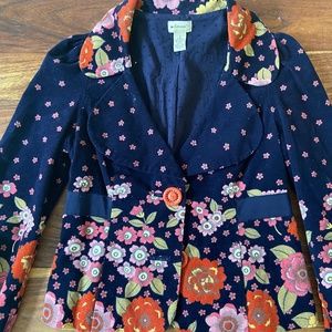 Anthropologie Elevenses Moonlit Petunia Jacket sz 4